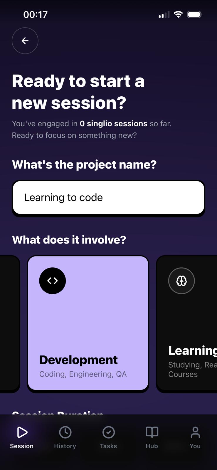 Singlio app screenshot