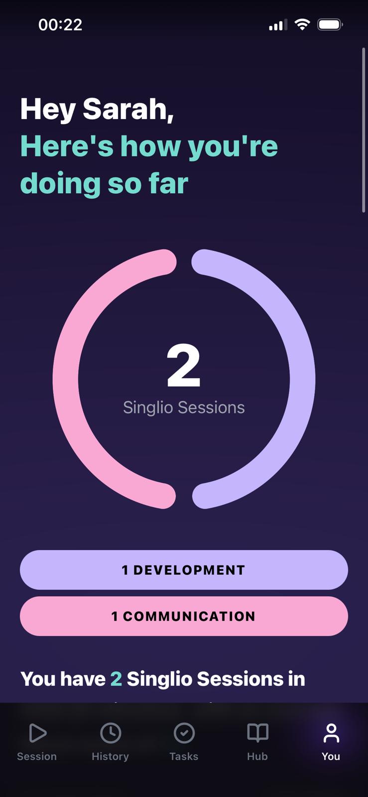 Singlio app screenshot
